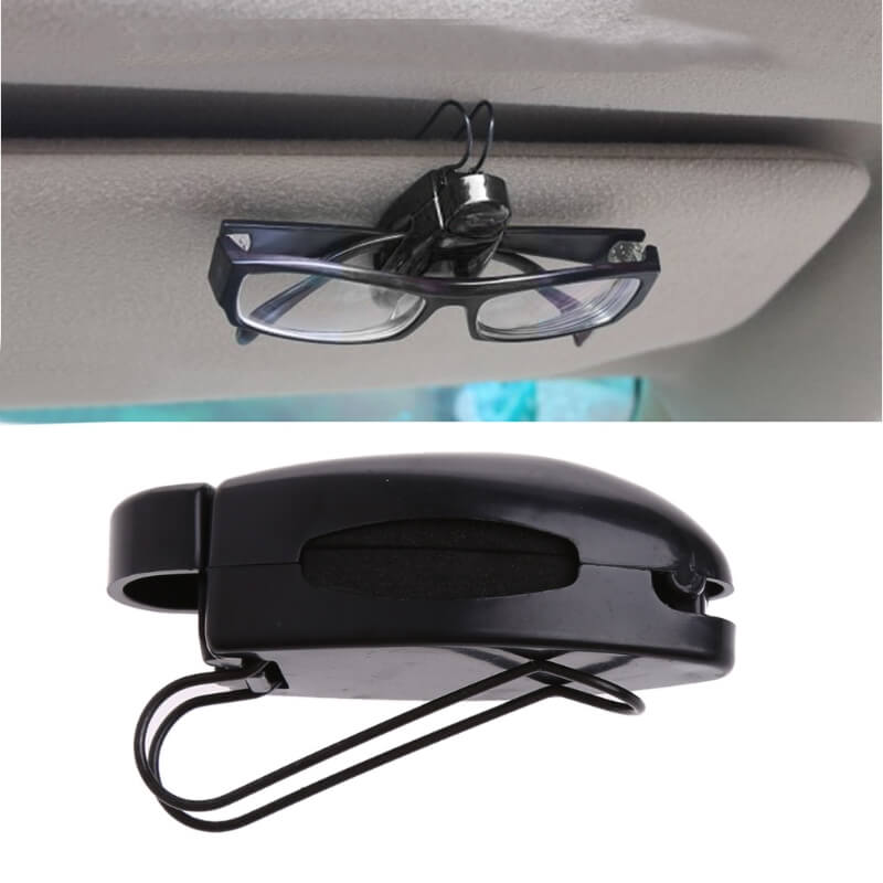Holdream Sonnenbrillen-Halter Clip-Ticket Clamp Auto-Sonnenschutz Visier-Gläser Schwarz tragbar 